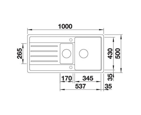 Мойка кухонная Blanco 522207 LEGRA 6S АНТРАЦИТ, изображение 2 Мойка кухонная Blanco 522207 LEGRA 6S АНТРАЦИТ, изображение 2