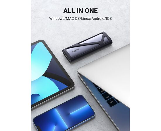 Карман внешний Ugreen SSD M.2 (NVME) M-KEY UGREEN 3.2 GEN2 CM400 gray (90264), изображение 4 Карман внешний Ugreen SSD M.2 (NVME) M-KEY UGREEN 3.2 GEN2 CM400 gray (90264), изображение 4