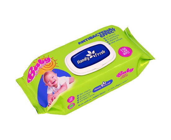 Дитячі вологі серветки Handy Fresh Антибактеріальні, з клапаном 100+20 шт (4820237500090)