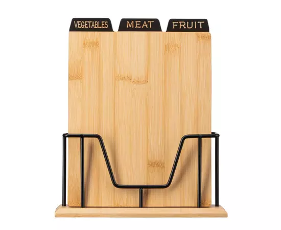 Разделочная доска Ardesto Midori 3шт, 23.5 х 7.5 х 27 см, бамбук, метал (AR1427BM), изображение 2