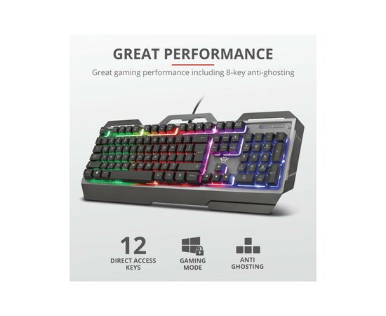 Клавиатура Trust GXT 856 Torac Illuminated Black (23577), изображение 7 Клавиатура Trust GXT 856 Torac Illuminated Black (23577), изображение 7