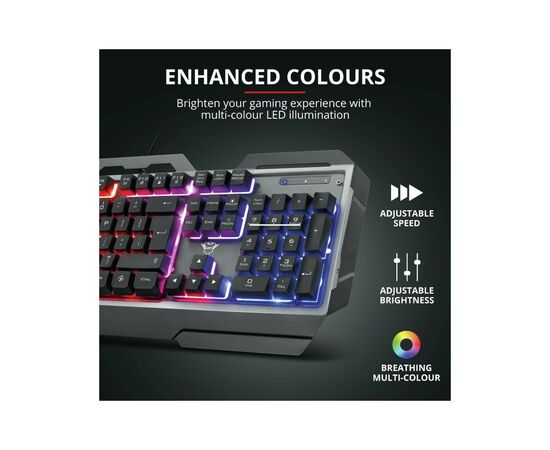 Клавиатура Trust GXT 856 Torac Illuminated Black (23577), изображение 8 Клавиатура Trust GXT 856 Torac Illuminated Black (23577), изображение 8