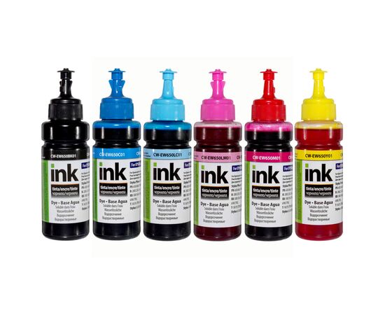 Чернила ColorWay Epson SP R270/290 RX500 TX650 100мл*6 BK/С/M/LС/LM/Y (CW-EW650SET01)