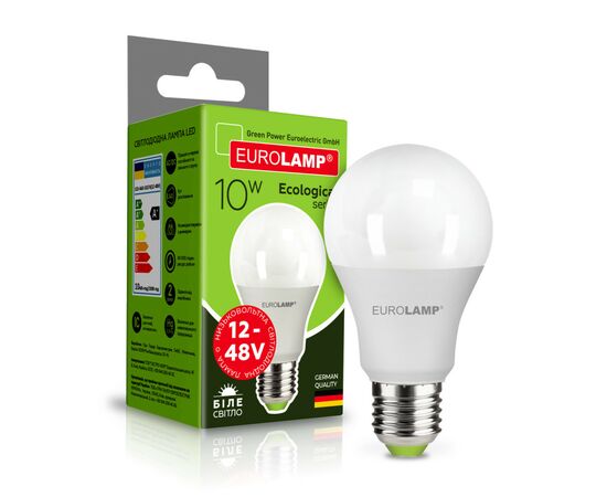 Лампочка Eurolamp LED ECO A60 10W E27 4000K 12-48V (LED-A60-10274(12-48V))
