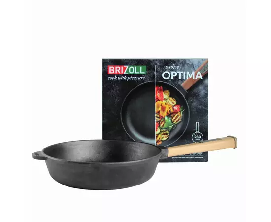 Сковорода Brizoll Optima чавунна з ручкою 260х60 мм (O2660-P), изображение 3 Сковорода Brizoll Optima чавунна з ручкою 260х60 мм (O2660-P), изображение 3