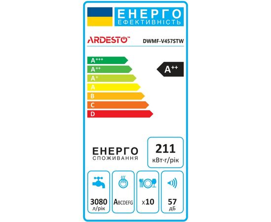 Посудомоечная машина Ardesto DWMF-V457STW, изображение 9 Посудомоечная машина Ardesto DWMF-V457STW, изображение 9