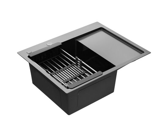 Мойка кухонная Kroner Schwarze-6350LHMPVD (CV031322), изображение 4 Мойка кухонная Kroner Schwarze-6350LHMPVD (CV031322), изображение 4