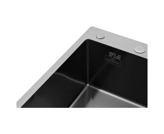 Мойка кухонная Kroner Schwarze-6350LHMPVD (CV031322), изображение 6 Мойка кухонная Kroner Schwarze-6350LHMPVD (CV031322), изображение 6