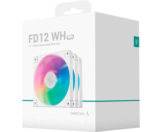 Кулер для корпуса Deepcool FD12 ARGB WH-3 IN 1 (R-FD12-WHAPN3-G), изображение 9 Кулер для корпуса Deepcool FD12 ARGB WH-3 IN 1 (R-FD12-WHAPN3-G), изображение 9