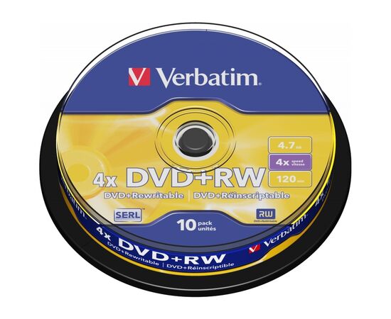 Диск DVD Verbatim 4.7Gb 4x CakeBox 10 шт silver (43488)
