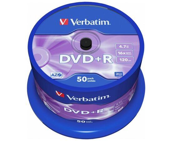 Диск DVD Verbatim 4.7Gb 16X CakeBox 50 шт (43550)