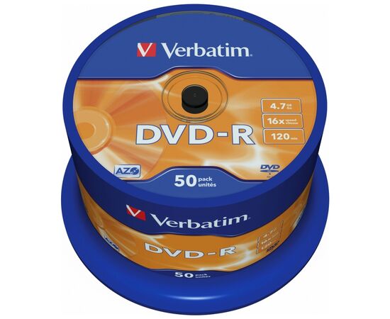 Диск DVD Verbatim 4.7Gb 16X CakeBox 50шт (43548)