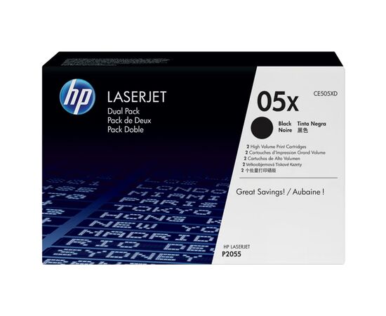 Картридж HP LJ  05XD P2055d/2055dn (2шт*CE505X) (CE505XD)
