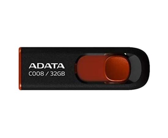 USB флеш накопичувач ADATA 32Gb C008 black+red (AC008-32G-RKD)