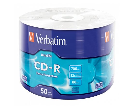 Диск CD Verbatim CD-R 700Mb 52x Wrap-box Extra (43787)