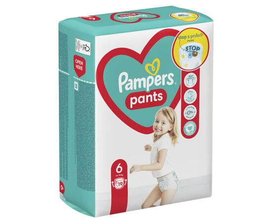 Подгузники Pampers трусики Pants Giant Розмір 6 (14-19 кг) 19 шт (8006540067802), изображение 3