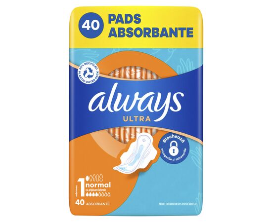 Гигиенические прокладки Always Ultra Normal (Размер 1) 40 шт. (8006540211380), изображение 2