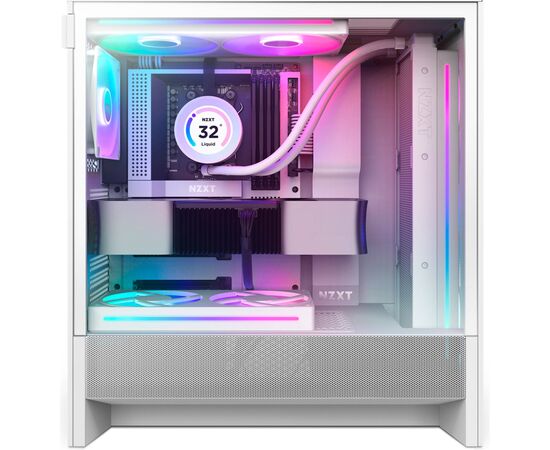 Корпус NZXT H5 Flow RGB Compact All White (CC-H52FW-R1), изображение 7 Корпус NZXT H5 Flow RGB Compact All White (CC-H52FW-R1), изображение 7