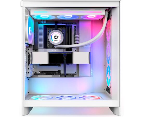 Корпус NZXT H7 Flow RGB All White (CM-H72FW-R1), изображение 6 Корпус NZXT H7 Flow RGB All White (CM-H72FW-R1), изображение 6
