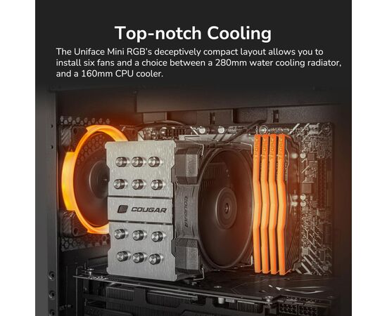 Корпус Cougar UNIFACE MINI RGB Black, изображение 10 Корпус Cougar UNIFACE MINI RGB Black, изображение 10