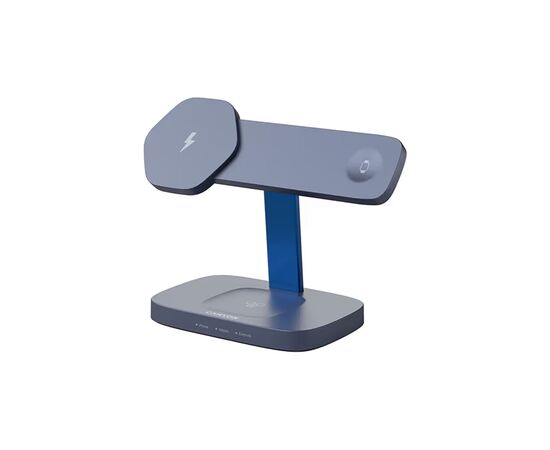 Зарядное устройство Canyon wireless charger HEXAGON WCS-310 3in1 DarkGrey/Blue (CNS-WCS310DGBL), изображение 2 Зарядное устройство Canyon wireless charger HEXAGON WCS-310 3in1 DarkGrey/Blue (CNS-WCS310DGBL), изображение 2