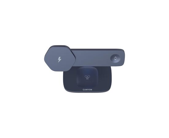 Зарядное устройство Canyon wireless charger HEXAGON WCS-310 3in1 DarkGrey/Blue (CNS-WCS310DGBL), изображение 4 Зарядное устройство Canyon wireless charger HEXAGON WCS-310 3in1 DarkGrey/Blue (CNS-WCS310DGBL), изображение 4