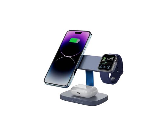 Зарядное устройство Canyon wireless charger HEXAGON WCS-310 3in1 DarkGrey/Blue (CNS-WCS310DGBL), изображение 6 Зарядное устройство Canyon wireless charger HEXAGON WCS-310 3in1 DarkGrey/Blue (CNS-WCS310DGBL), изображение 6