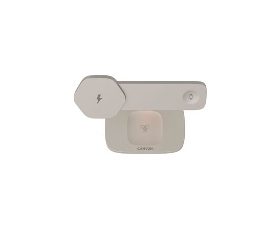 Зарядное устройство Canyon wireless charger HEXAGON WCS-310 3in1 LightGrey/Orange (CNS-WCS310LGOR), изображение 3 Зарядное устройство Canyon wireless charger HEXAGON WCS-310 3in1 LightGrey/Orange (CNS-WCS310LGOR), изображение 3