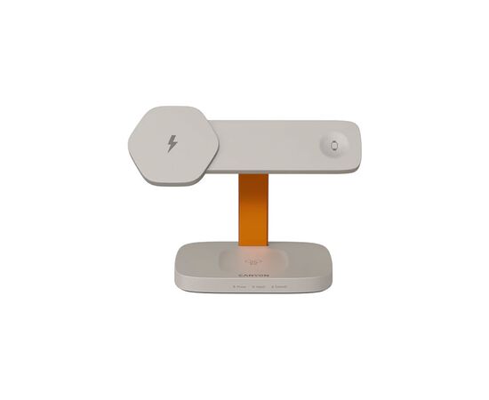 Зарядное устройство Canyon wireless charger HEXAGON WCS-310 3in1 LightGrey/Orange (CNS-WCS310LGOR)