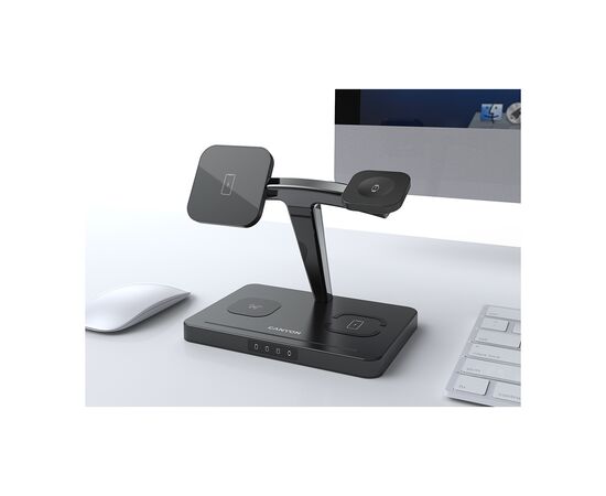 Зарядное устройство Canyon wireless charger WS-404 15W 4in1 Black (CNS-WCS404), изображение 4 Зарядное устройство Canyon wireless charger WS-404 15W 4in1 Black (CNS-WCS404), изображение 4