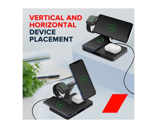 Зарядное устройство Canyon wireless charger WS-404 15W 4in1 Black (CNS-WCS404), изображение 7 Зарядное устройство Canyon wireless charger WS-404 15W 4in1 Black (CNS-WCS404), изображение 7