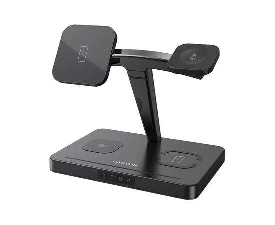 Зарядное устройство Canyon wireless charger WS-404 15W 4in1 Black (CNS-WCS404)