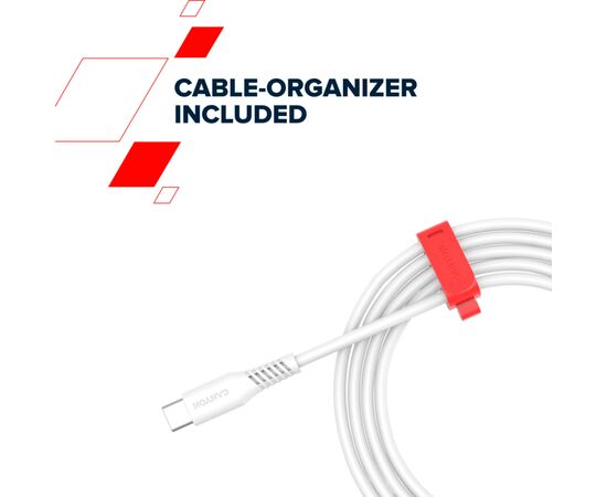 Дата кабель USB-C to USB-C 2.0m CC100SC 100W 2m White Canyon (CNS-CC100SC20W), изображение 4 Дата кабель USB-C to USB-C 2.0m CC100SC 100W 2m White Canyon (CNS-CC100SC20W), изображение 4
