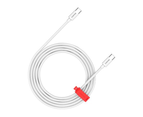 Дата кабель USB-C to USB-C 1.2m CC60AB 60W Braided White Canyon (CND-CC60AB12W)