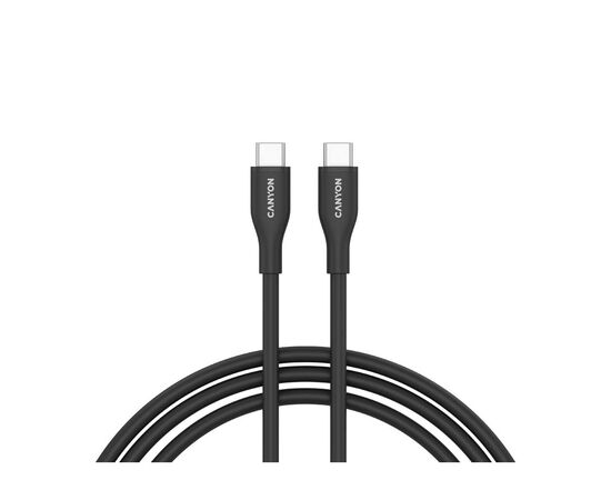 Дата кабель USB-C to USB-C 1.0m CC60SC10 60W Silicon Black Canyon (CNS-CC60SC10B)
