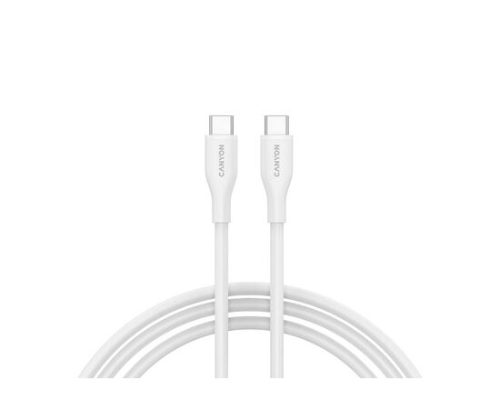 Дата кабель USB-C to USB-C 1.0m CC60SC10 60W Silicon White Canyon (CNS-CC60SC10W)