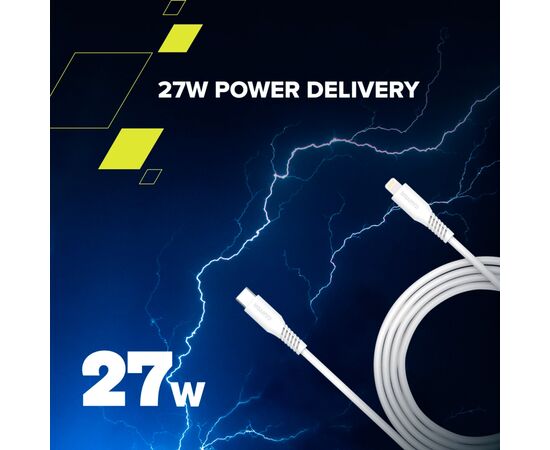 Дата кабель USB-C to Lightning 1.2m CLN30SC C-L 30W White Canyon (CNS-CLN30SC12W), изображение 3 Дата кабель USB-C to Lightning 1.2m CLN30SC C-L 30W White Canyon (CNS-CLN30SC12W), изображение 3