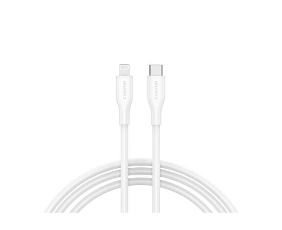 Дата кабель USB-C to Lightning 1.0m CLNM60 C-L 60W MFI Silicon White Canyon (CNS-CLNM60SC10W)