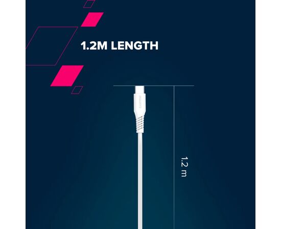 Дата кабель USB 2.0 AM to Type-C 1.2m AC18SC 18W White Canyon (CNS-AC18SC12W), изображение 5 Дата кабель USB 2.0 AM to Type-C 1.2m AC18SC 18W White Canyon (CNS-AC18SC12W), изображение 5