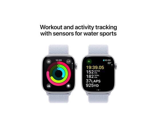 Смарт-годинник Apple Watch Series 10 GPS 46mm Silver Aluminium Case with Blue Cloud Sport Loop (MWWN3QH/A), зображення 4