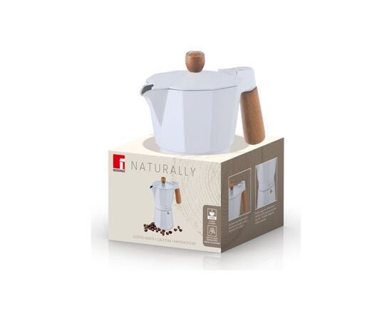 Гейзерная кофеварка Bergner Naturally 6 чашок (BG-38191-WH), изображение 3 Гейзерная кофеварка Bergner Naturally 6 чашок (BG-38191-WH), изображение 3