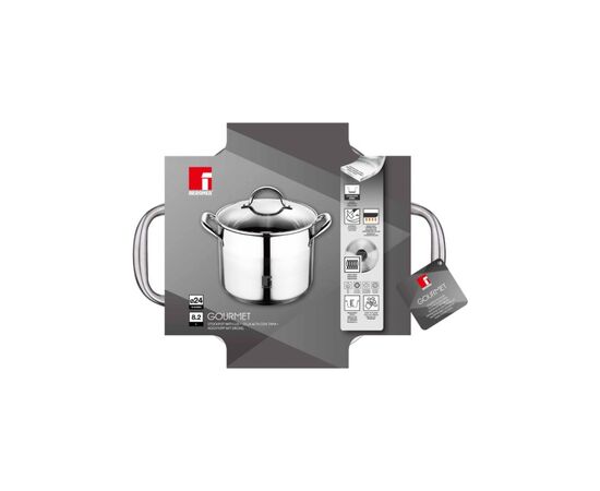 Кастрюля Bergner Gourmet, висока з кришкою 8.2 л (BG-6504), изображение 2 Кастрюля Bergner Gourmet, висока з кришкою 8.2 л (BG-6504), изображение 2