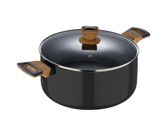 Кастрюля Bergner Earth black, з кришкою 24 см, 4.3 л (BG-32036-BK)