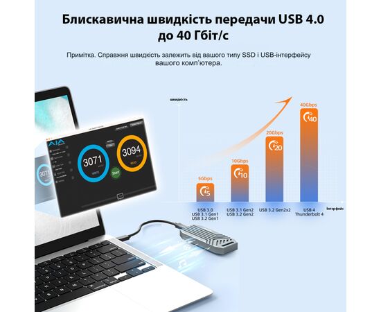 Карман внешний Maiwo M.2 SSD NVMe 2280 ч-з USB4.0 Type-C 40Gbps (K1695), изображение 4 Карман внешний Maiwo M.2 SSD NVMe 2280 ч-з USB4.0 Type-C 40Gbps (K1695), изображение 4