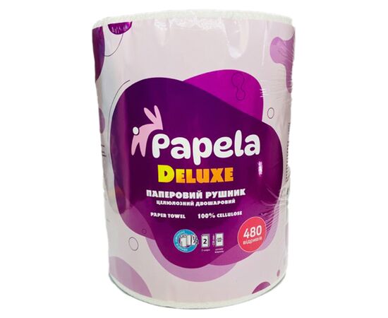 Паперові рушники Papela DeLuxe 2 шари 480 відривів 1 рулон (4820270940112)