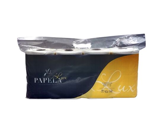 Туалетний папір Papela Lux 3 шари 150 відривів 8 рулонів (4820270940327)