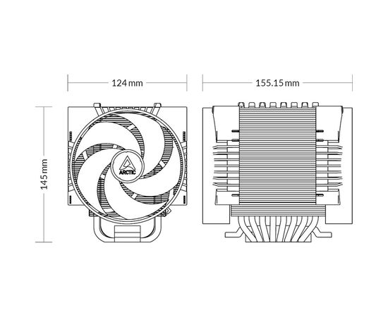 Кулер до процесора Arctic 4U-M Rev.2 (ACFRE00133B), зображення 5 Кулер до процесора Arctic 4U-M Rev.2 (ACFRE00133B), зображення 5