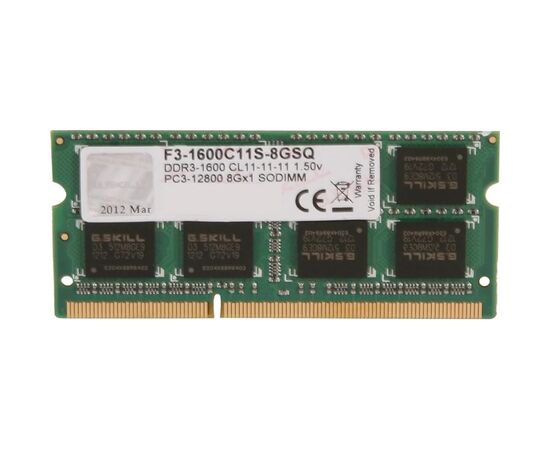 Модуль пам'яті для ноутбука SoDIMM DDR3 8GB 1600 MHz G.Skill (F3-1600C11S-8GSQ)