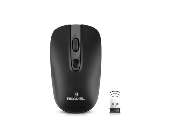 Мишка REAL-EL RM-350W Wireless Black/Gray (EL123200043), зображення 2 Мишка REAL-EL RM-350W Wireless Black/Gray (EL123200043), зображення 2