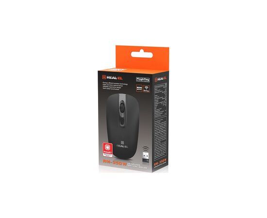 Мишка REAL-EL RM-350W Wireless Black/Gray (EL123200043), зображення 8 Мишка REAL-EL RM-350W Wireless Black/Gray (EL123200043), зображення 8
